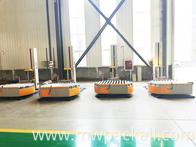 Full Automatic Pallet Stretch Machine/My way Brand Auto Stretch Wrapper machine with Conveyor